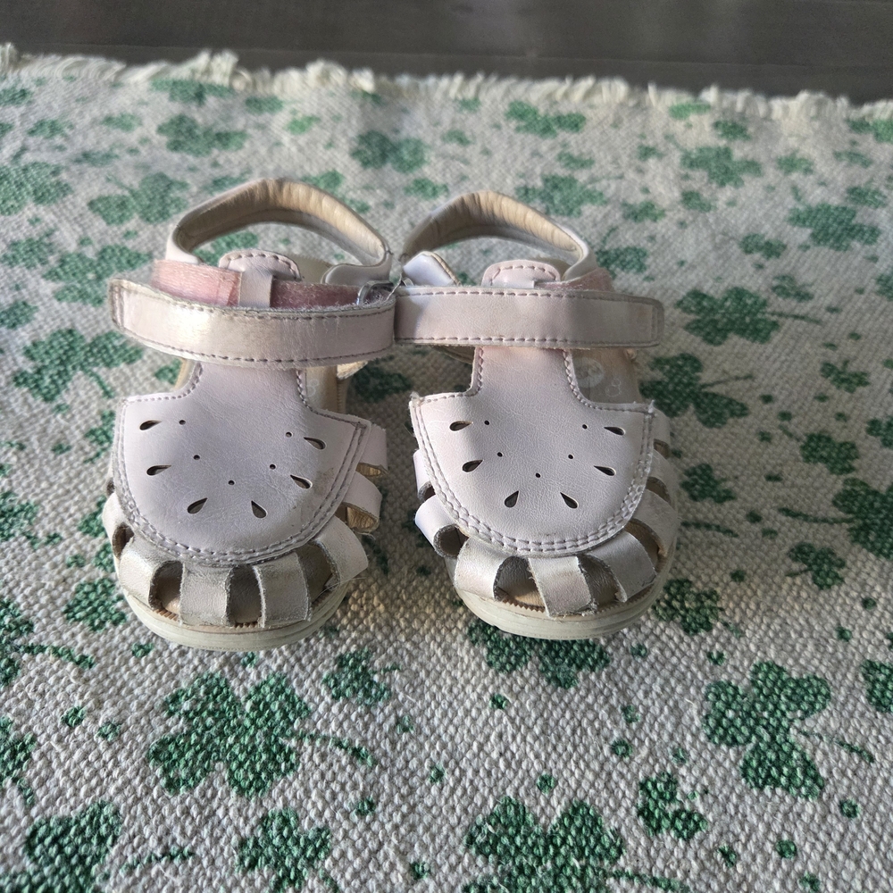 Stride Rite Toddler Pink Leather Hook-and-Loop Sandals